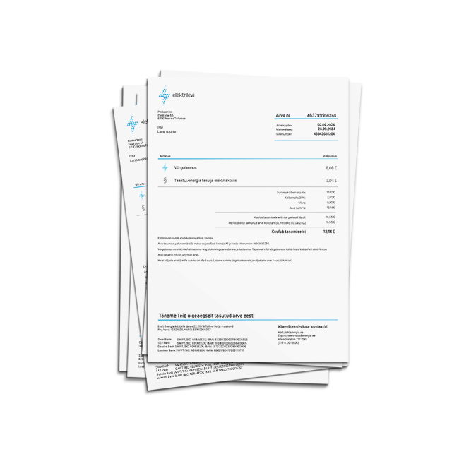 Bill-estonia-03 Estonia electricity bill PSD Template