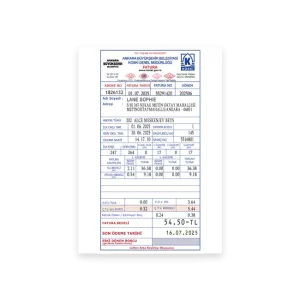 Türkiye, Ankara water bill PSD Template