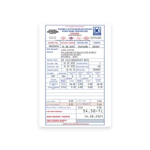 Türkiye, Istanbul water bill PSD Template