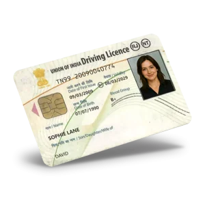 India Drivering License PSD Template in high-quality