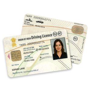 India Drivering License PSD file in high-quality and editable